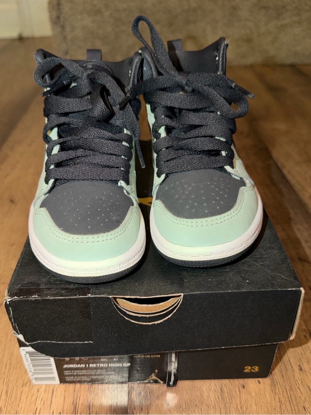 Jordan Kids High-Top Sneakers - Black & Mint Green